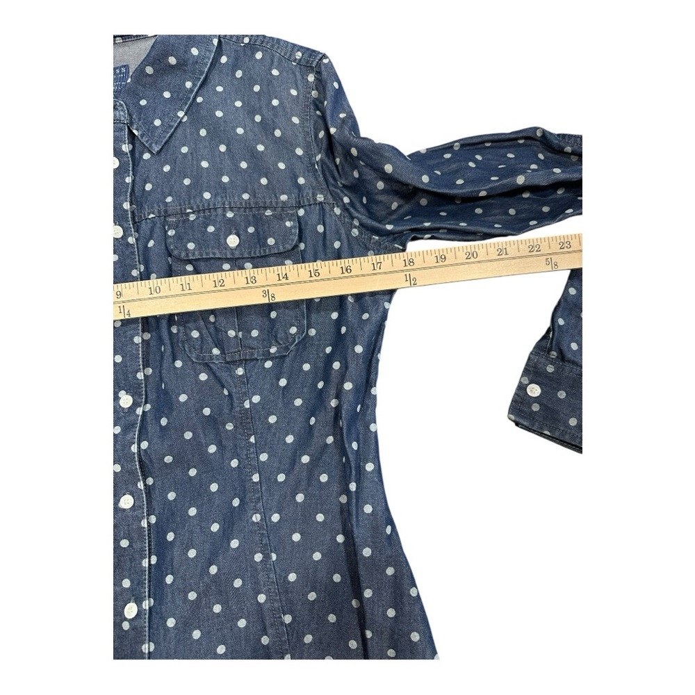 Guess “The Natalie Shirt”‎ Polka Dot Denim Button-Up | Women’s M - Picture 2 of 5